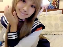 Busty amateur masturbates with sweet potato