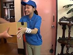 Brunette Ashley Blue gets dominated by two hard dicks in a scool bus